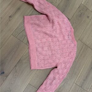 Pink Lace Knit Women's Sweater